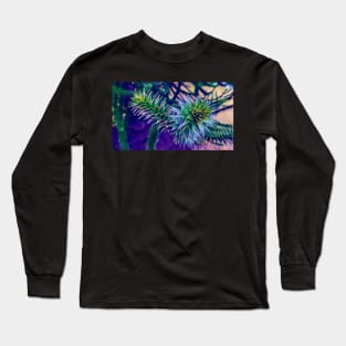 Monkey Puzzle Tree - Blue Long Sleeve T-Shirt